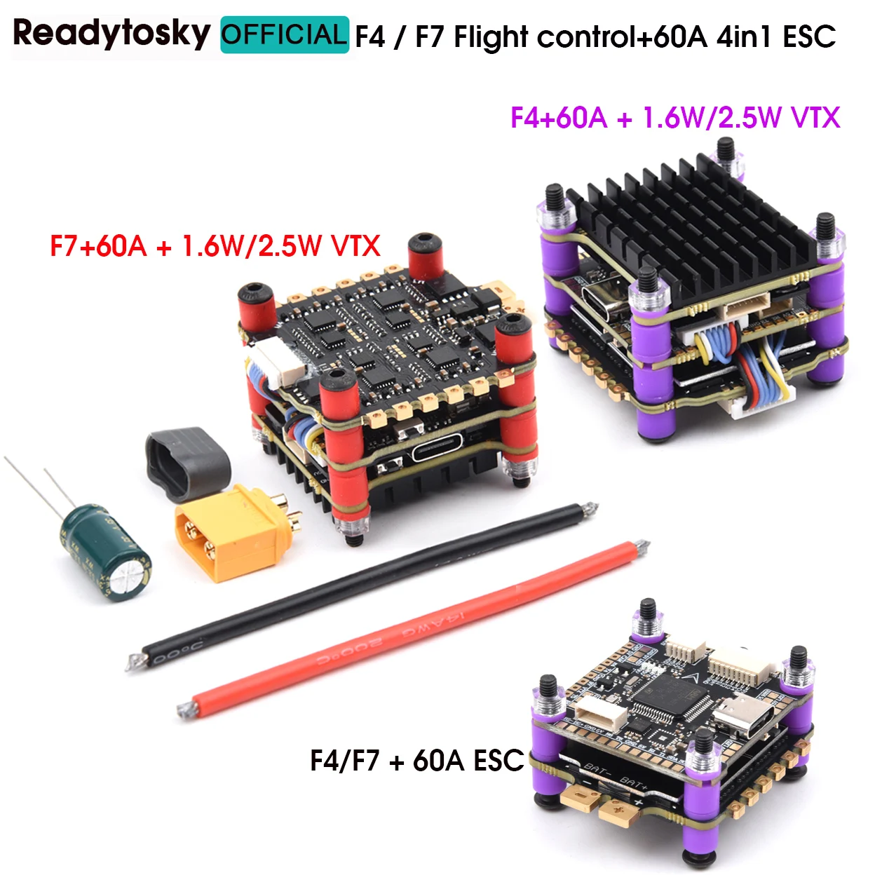 4.9G-5.8G 1.6W / 2.5W VTX + F7 - مراجعة Fpv Flight Controller F7 Stack 60A وسعره