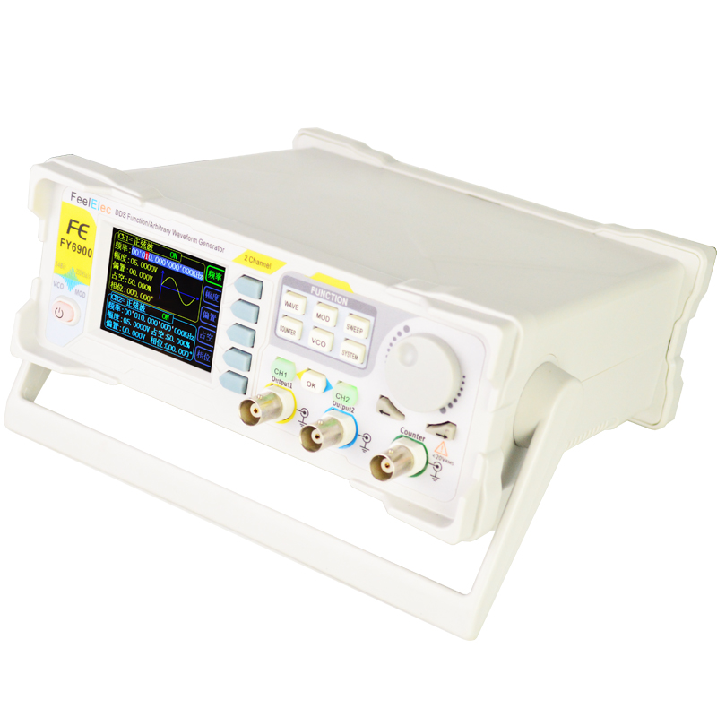 جديد FY6900 60MHz ثنائي القناة - مراجعة Function Arbitrary Waveform Generator وسعره